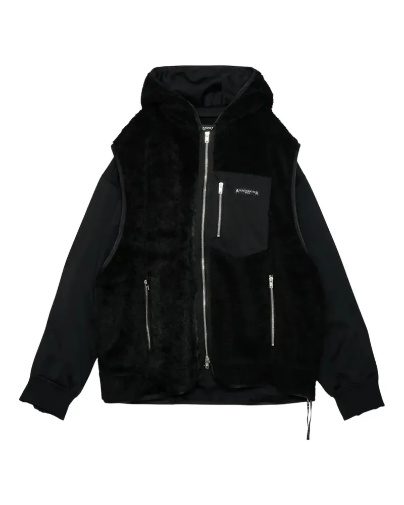 Mastermind Japan Kapuzenjacke im Layering-Look - Schwarz Schwarz