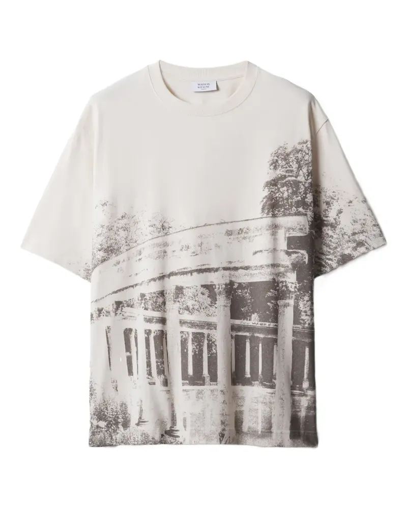 Kitsuné Parc Monceau T-Shirt mit Print - Nude Nude