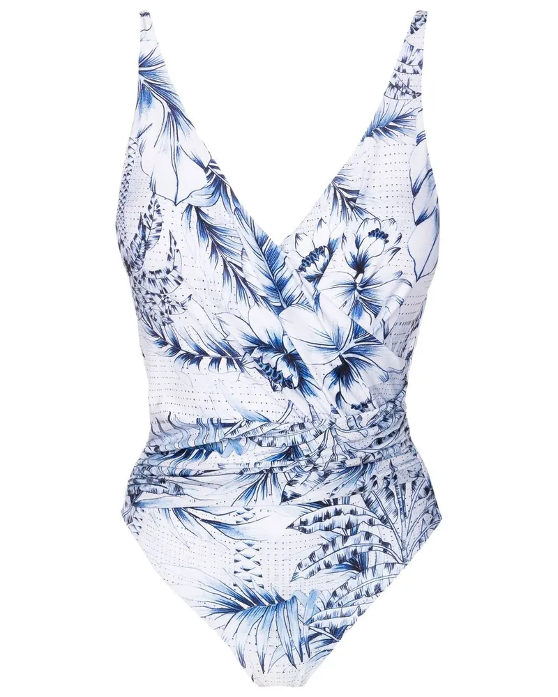 Lygia & Nanny Badeanzug mit Palmen-Print - Blau Blau