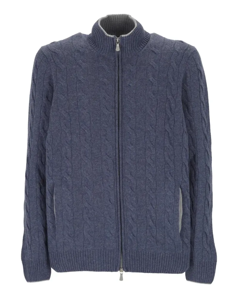 Gran Sasso cable-knit zip-up cardigan - Blau Blau