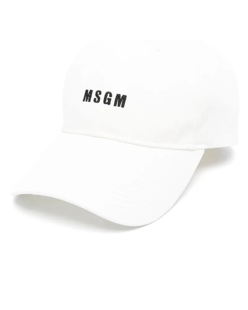 MSGM Baseballkappe mit Logo-Stickerei - Weiß Weiß
