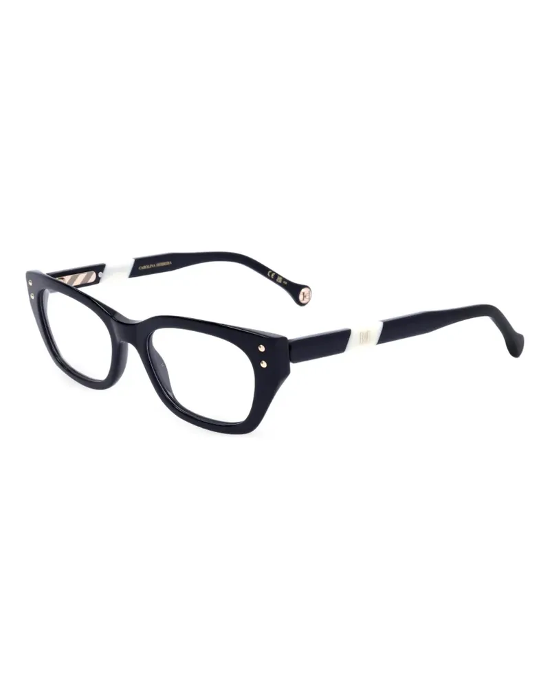 Carolina Herrera New York Cat-Eye-Brille mit Logo-Schild - Schwarz Schwarz