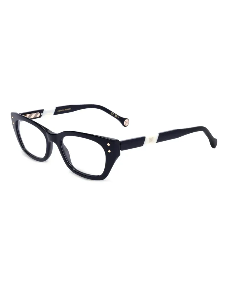 Carolina Herrera New York Cat-Eye-Brille mit Logo-Schild - Schwarz Schwarz