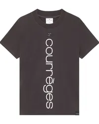 Courrèges T-Shirt aus Bio-Baumwolle mit Logo-Print Grau