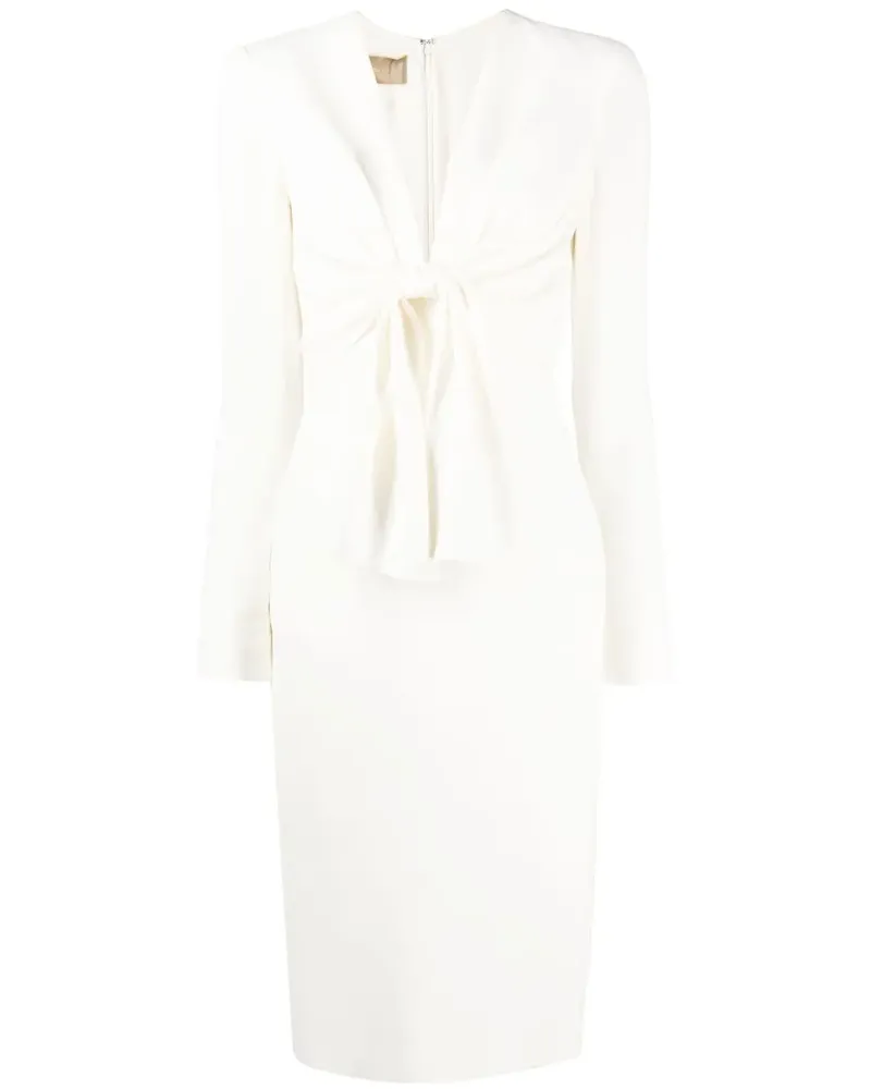 Elie Saab Klassisches Midikleid - Weiß Weiß