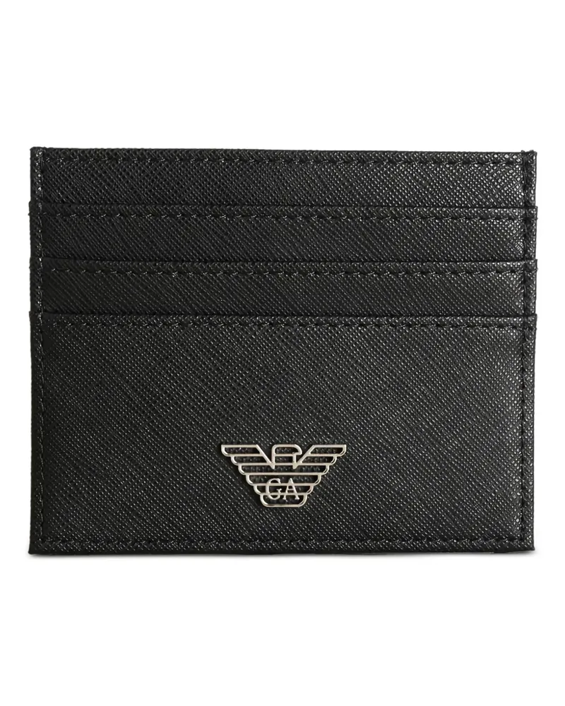 Emporio Armani logo-plaque cardholder wallet - Schwarz Schwarz