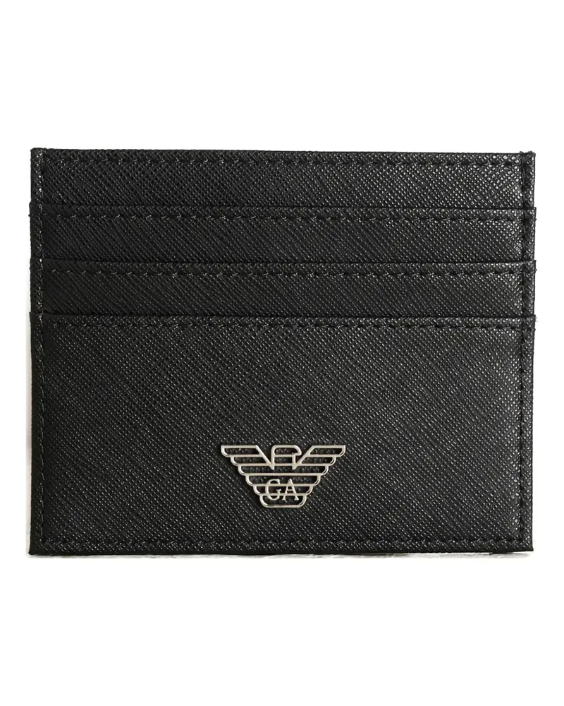 Emporio Armani logo-plaque cardholder wallet - Schwarz Schwarz