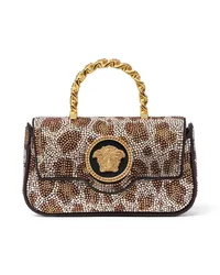 Versace La Medusa Mini-Tasche mit Kristallen Braun