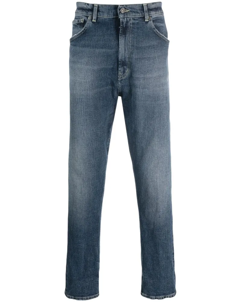 Dondup Straight-Leg-Jeans mit Logo-Patch - Blau Blau