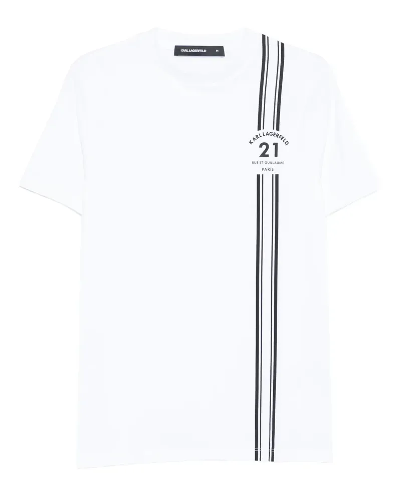 Karl Lagerfeld T-Shirt mit Streifendetail - Weiß Weiß