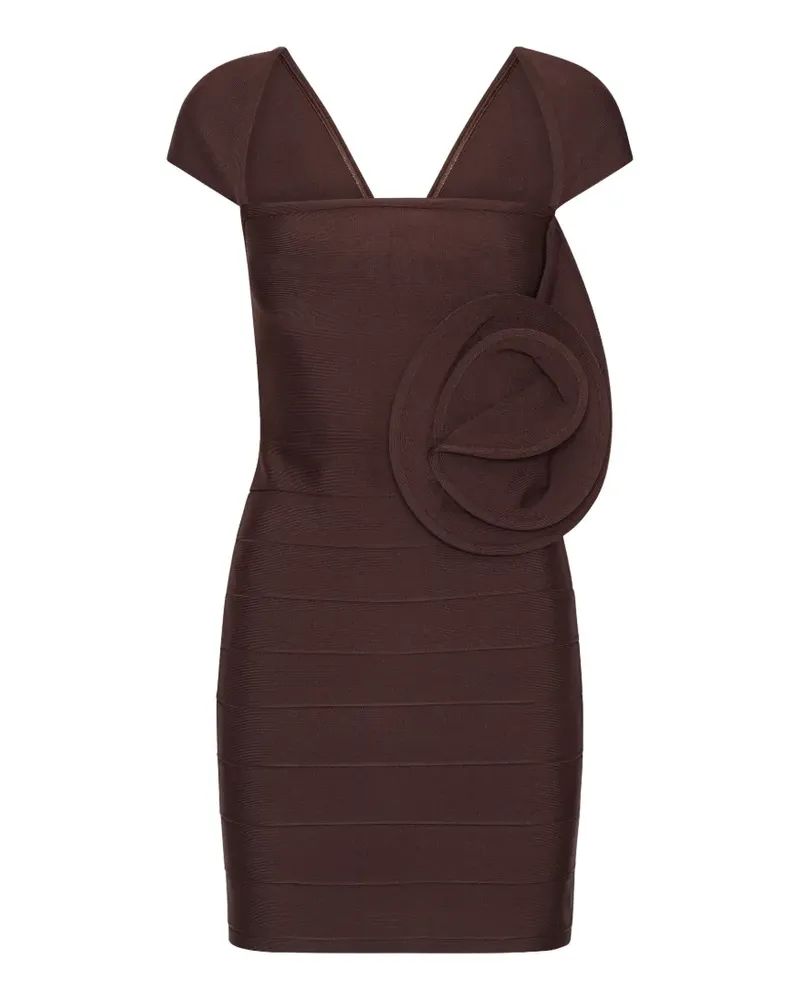 ROTATE Birger Christensen rose cap-sleeve mini dress dark brown - Braun Braun
