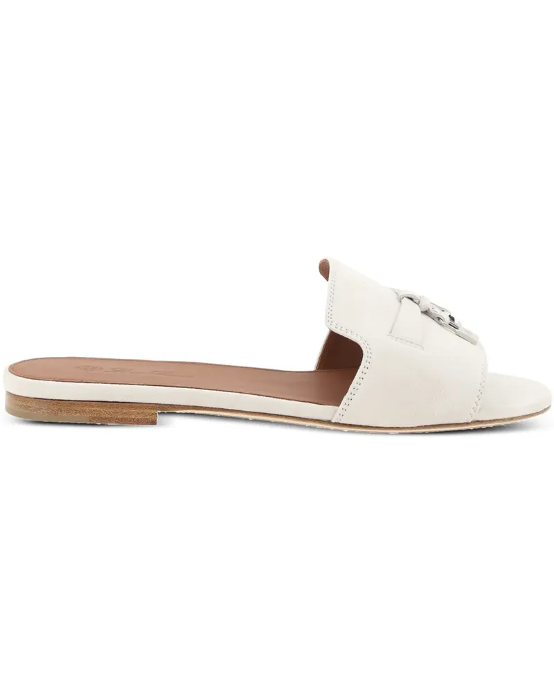 Loro Piana Charms Pantoletten - Weiß Weiß
