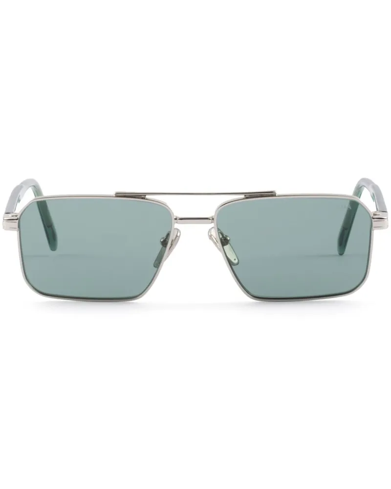 Prada Sonnenbrille mit eckigem Gestell - Silber Silber