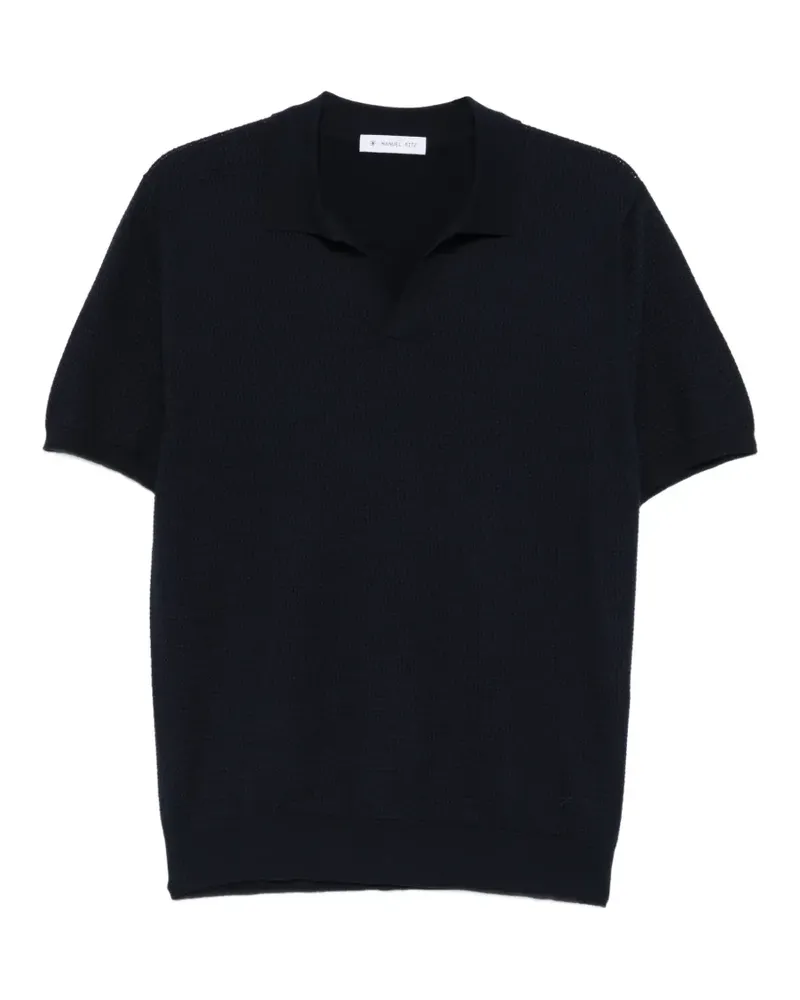 Manuel Ritz T-Shirt mit V-Ausschnitt - Blau Blau