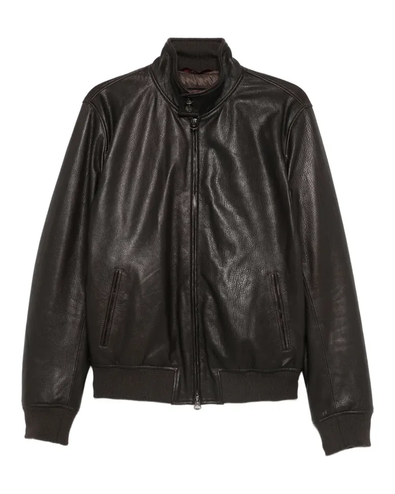 Stewart Lederjacke mit Reißverschluss - Braun Braun