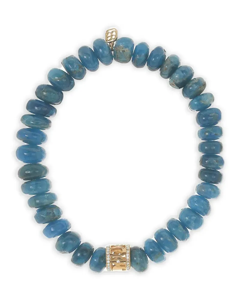 Sydney Evan 14kt Lucky Gelbgoldarmband mit Apatit und Diamanten - Blau Blau