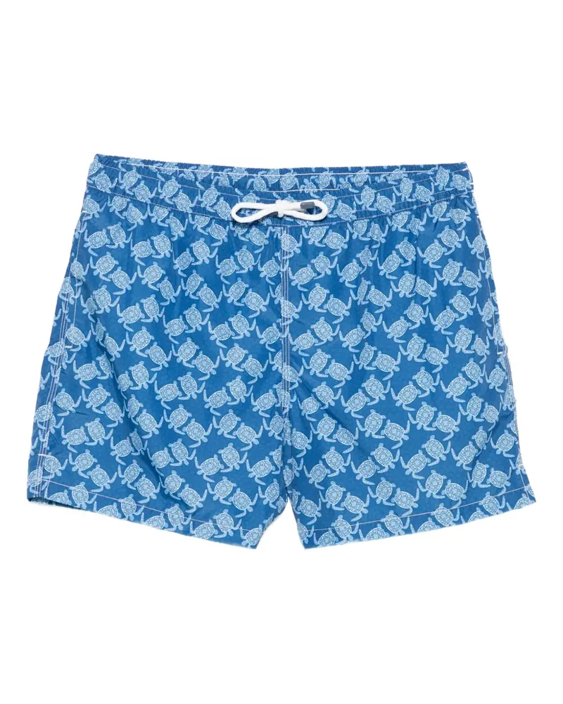 Fedeli Badeshorts mit Schildkröten-Print - Blau Blau