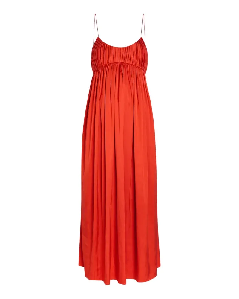 TOVE Katrine gathered spaghetti-strap long dress - Rot Rot