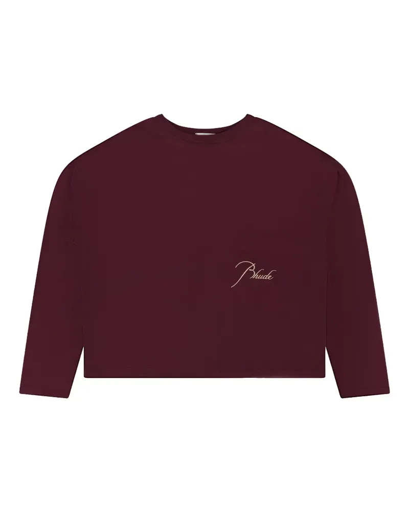 RHUDE logo-print long-sleeve T-shirt - Rot Rot