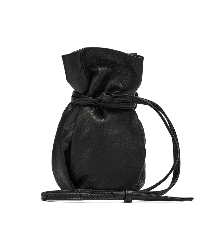 Yohji Yamamoto zip-up leather clutch bag - Schwarz Schwarz