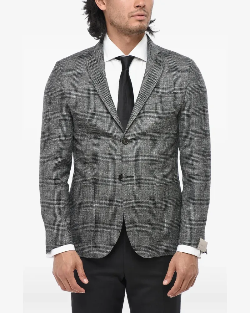Corneliani checked single-breasted blazer - Grau Grau