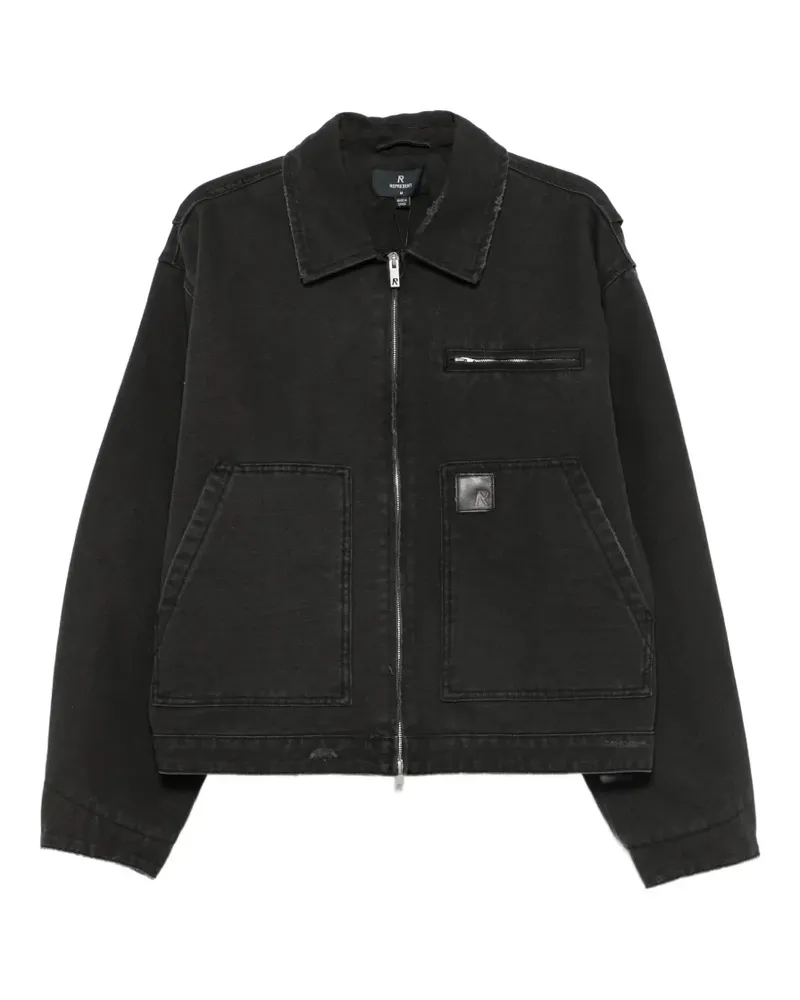 REPRESENT Worker distressed-effect denim jacket - Schwarz Schwarz