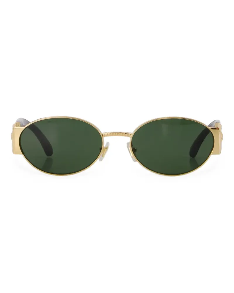 Versace Sonnenbrille mit ovalem Gestell - Gold Gold