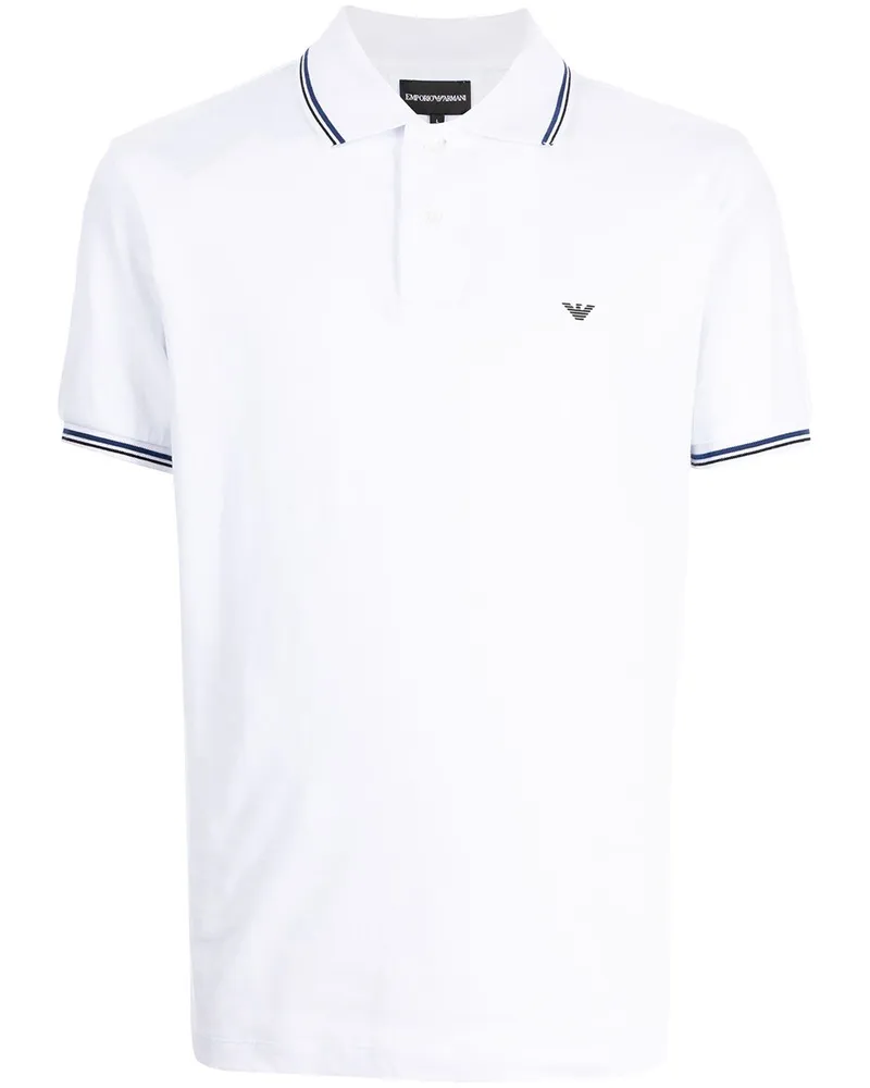 Emporio Armani Poloshirt mit Logo-Stickerei - Weiß Weiß