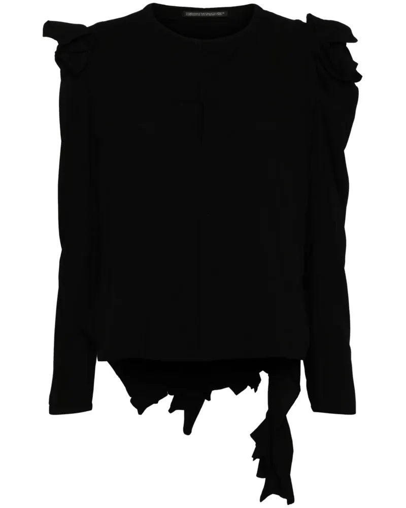 Yohji Yamamoto asymmetric long-sleeve top - Schwarz Schwarz