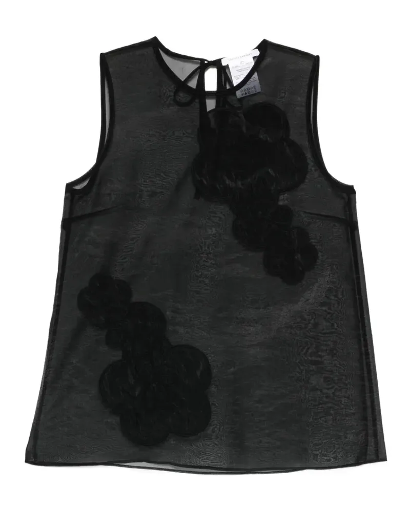 Cecilie Bahnsen Alba floral-appliqué top - Schwarz Schwarz