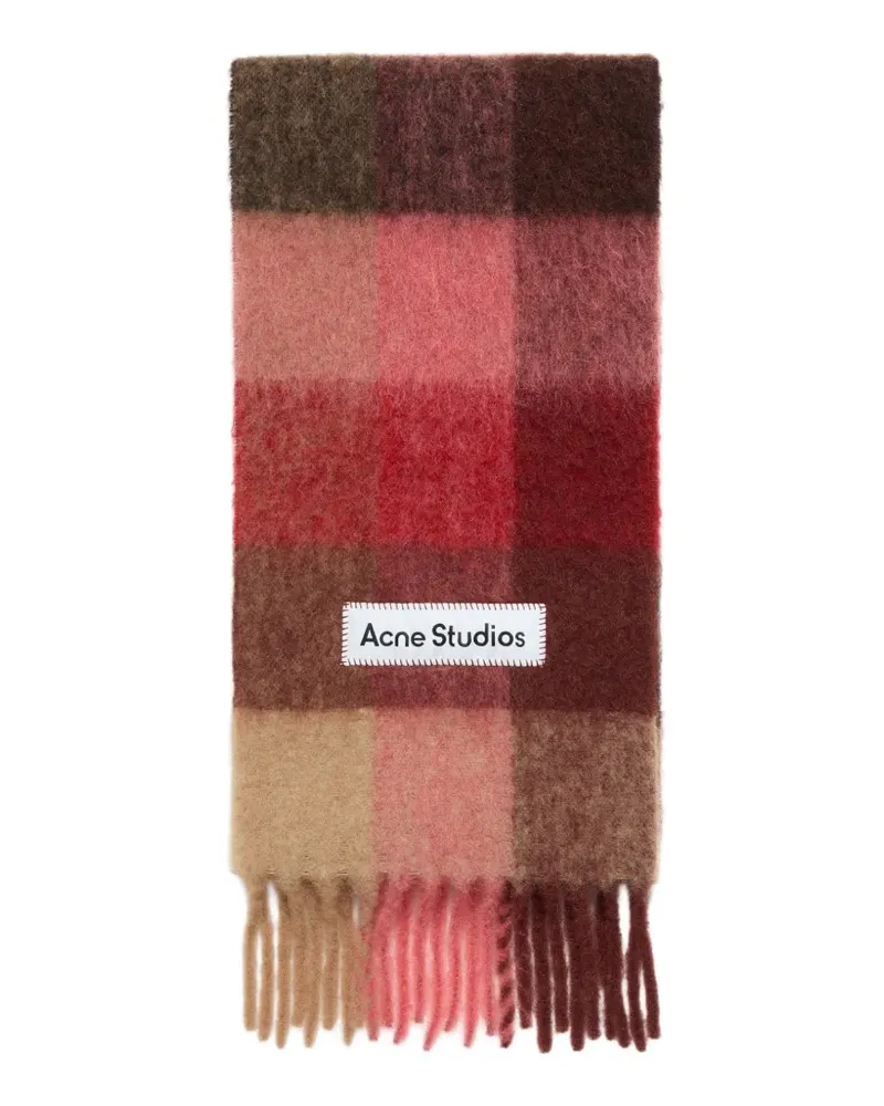 Acne Studios Karierter Schal aus Mohair - Rot Rot