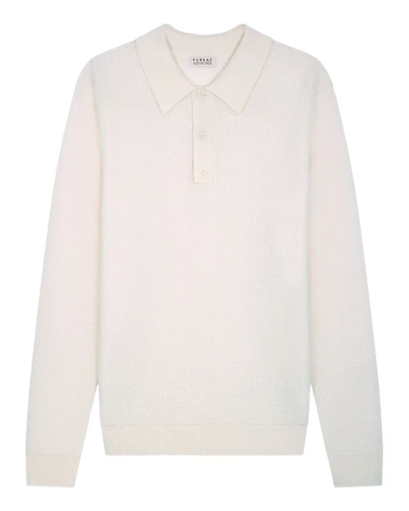 FURSAC Poloshirt mit Waffelstrick-Muster - Nude Nude