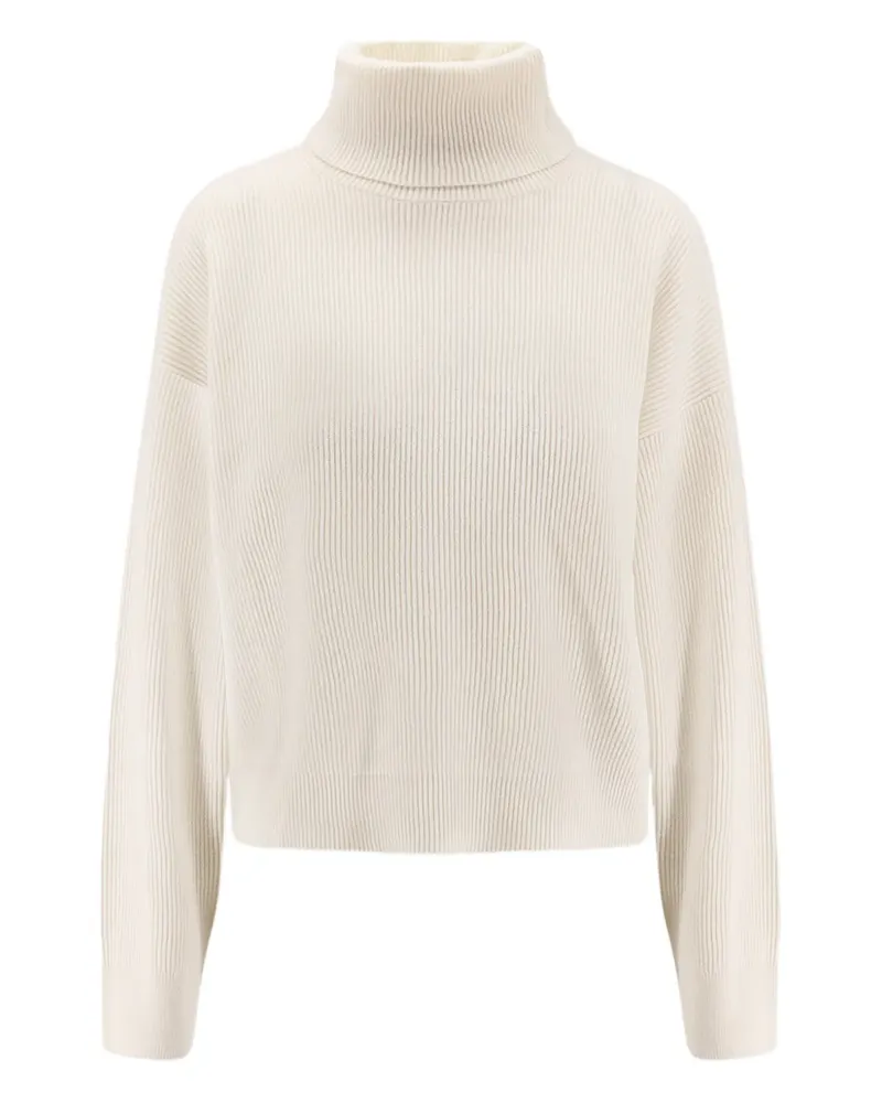 Brunello Cucinelli Gerippter Pullover mit Rollkragen - Nude Nude