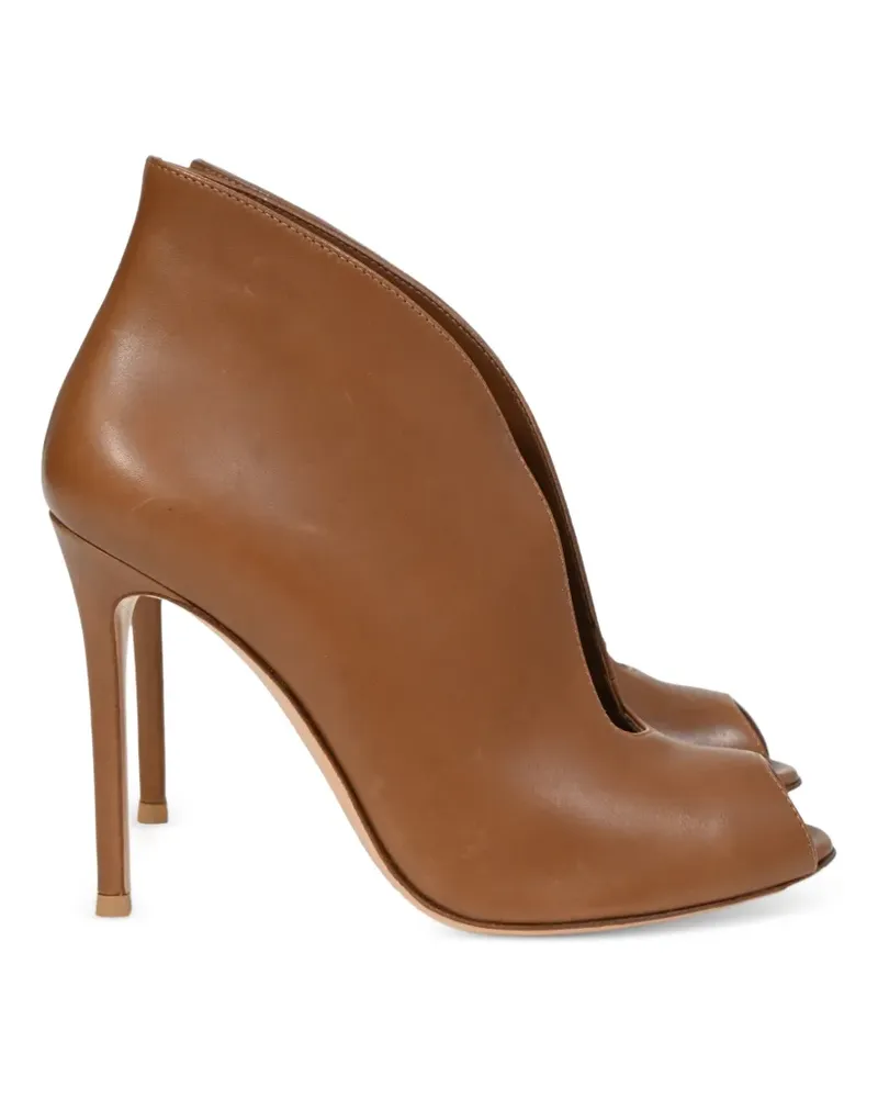 Gianvito Rossi Vamp Stiefeletten mit Peeptoe - Braun Braun