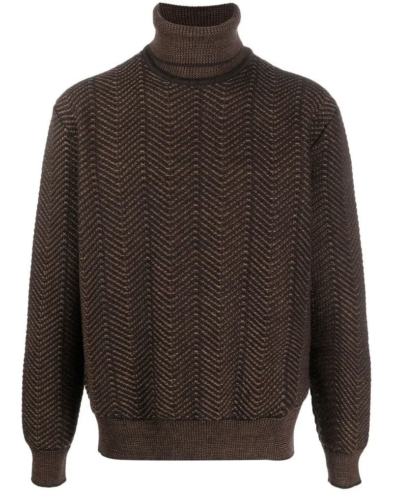 Ermenegildo Zegna Gestrickter Rollkragenpullover - Braun Braun