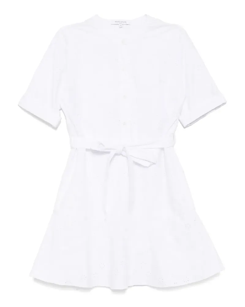 Kitsuné Kleid mit kurzen Ärmeln - Weiß Weiß