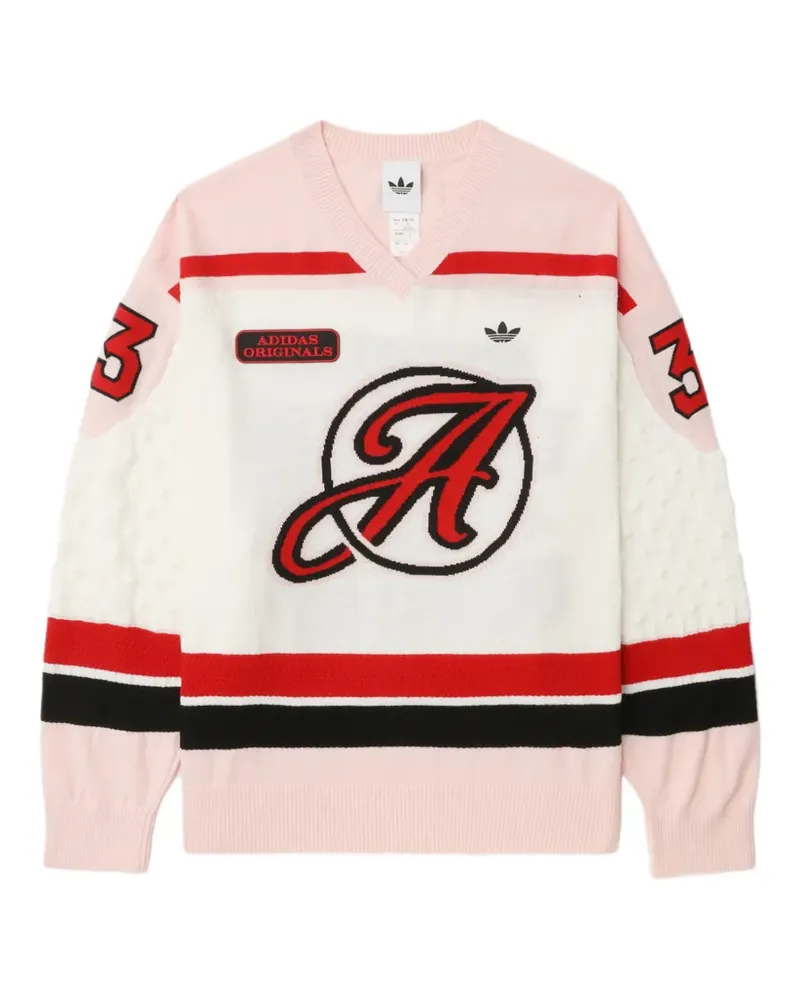 adidas logo V-neck sweater - Weiß Weiß