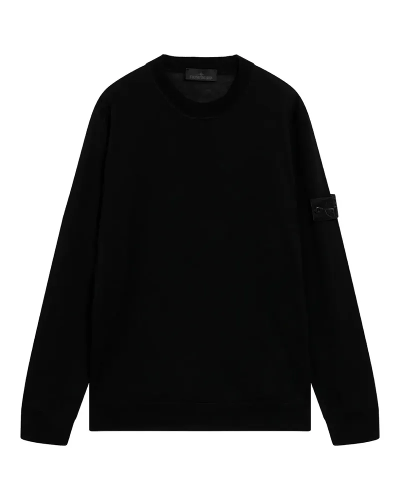 Stone Island 5100074 leichter S.I. Ghost Pullover aus reiner RWS-Wolle - Schwarz Schwarz