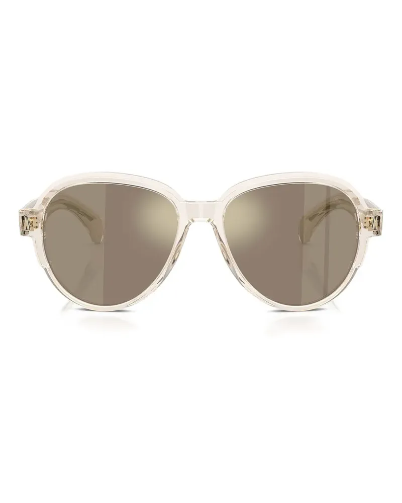 Moncler Transparente Swanspan Sonnenbrille mit rundem Gestell - Gelb Gelb