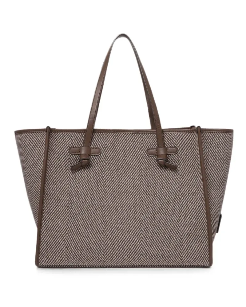 Gianni Chiarini Marcella Tote Bag mit Fischgrätenmuster - Braun Braun