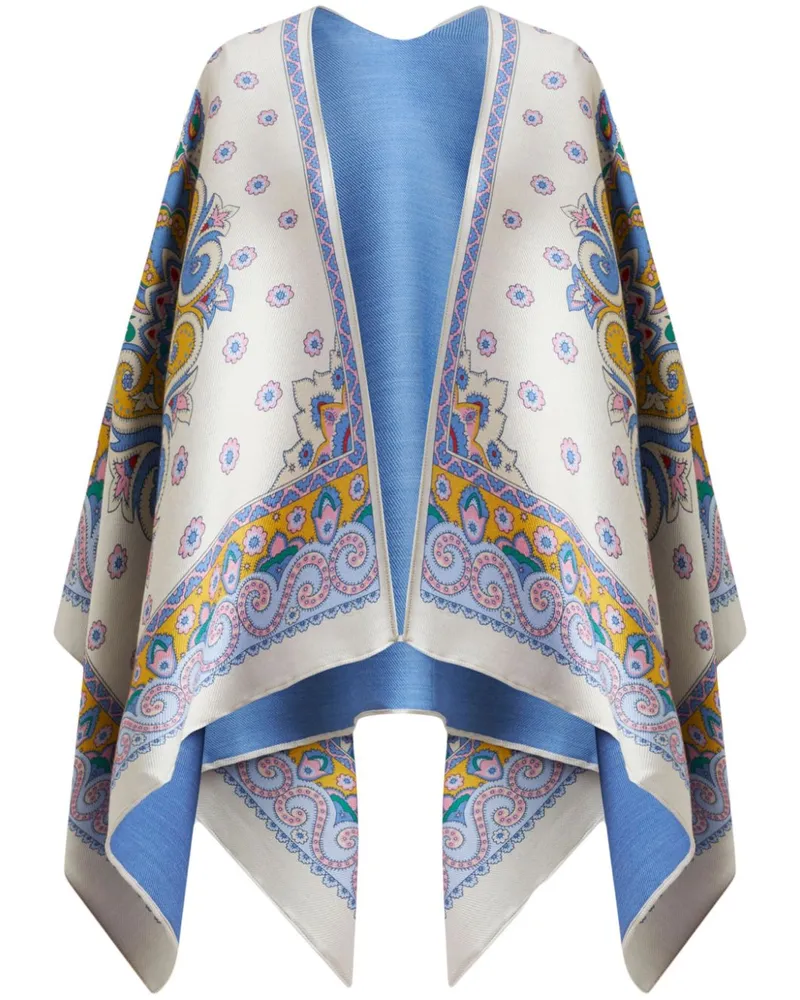Etro Cape mit Print - Weiß Weiß