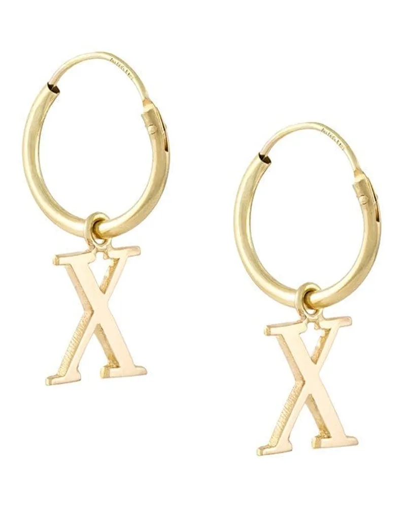Wouters & Hendrix 18kt 'X' Gelbgoldohrringe - Metallic Metallic
