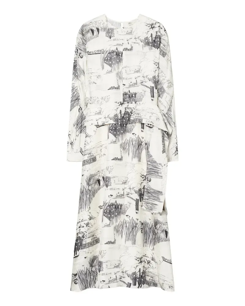 Tory Burch Kleid mit Print - Nude Nude