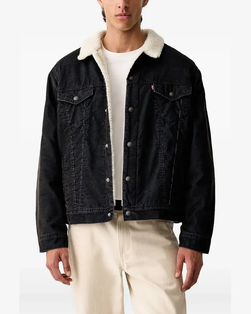 Levi's Type III corduroy shearling-collar trucker jacket - Schwarz Schwarz