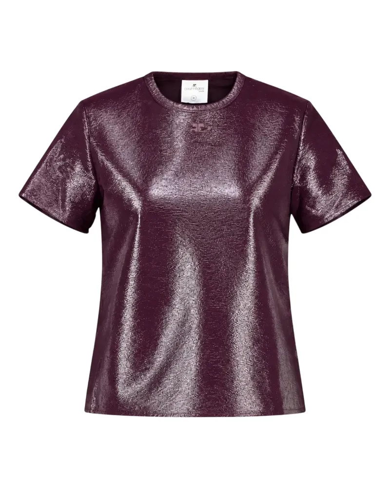 Courrèges Vinyl logo-patch T-shirt - Violett Violett
