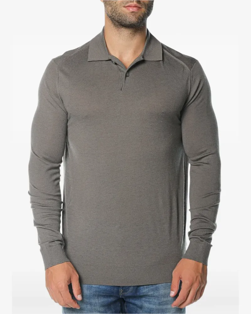 Armani Exchange Gestricktes Poloshirt - Grau Grau