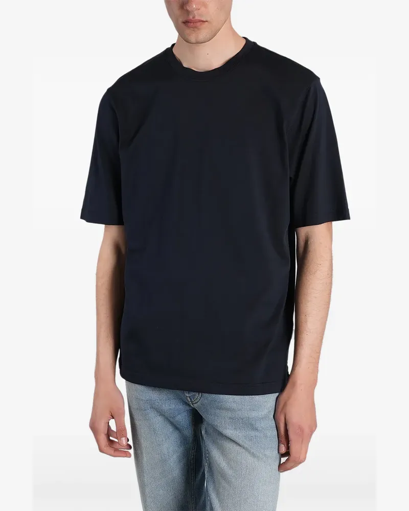 LARDINI T-Shirt mit seitlichem Schlitz - Blau Blau