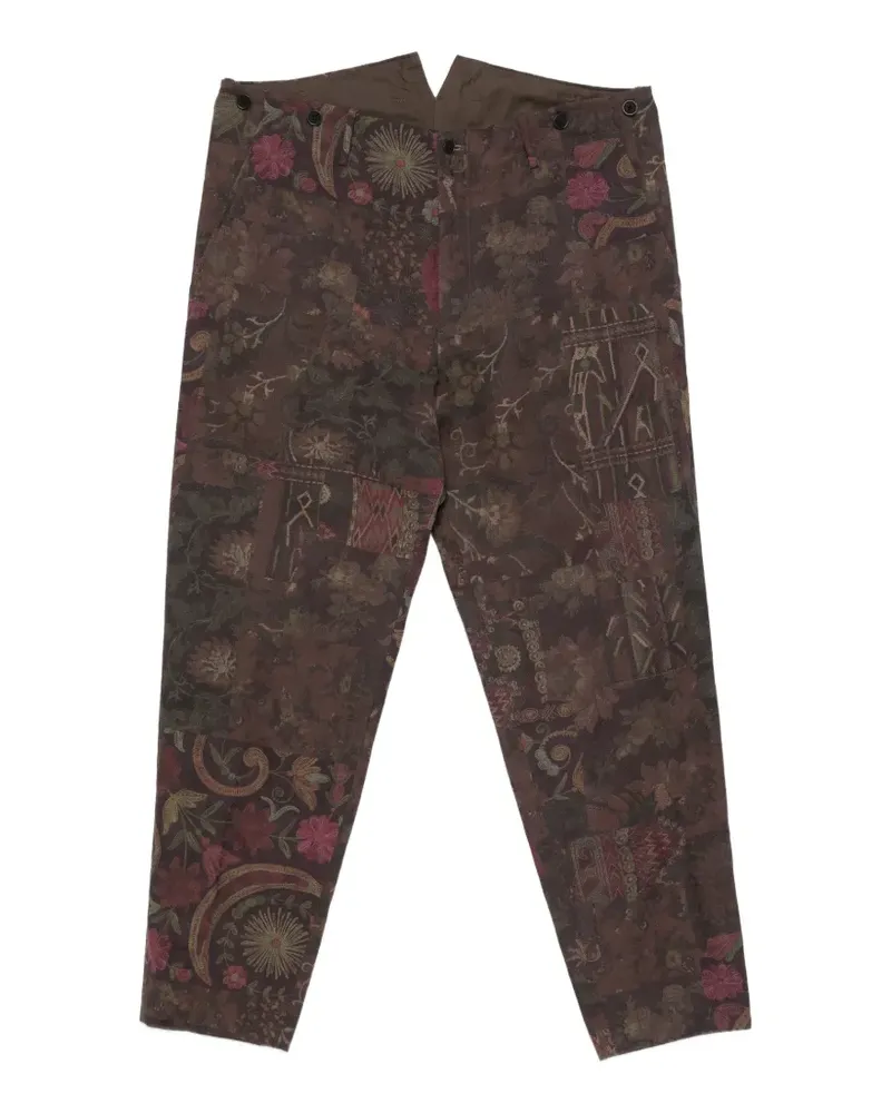 Yohji Yamamoto Hose mit Jacquardmuster - Braun Braun