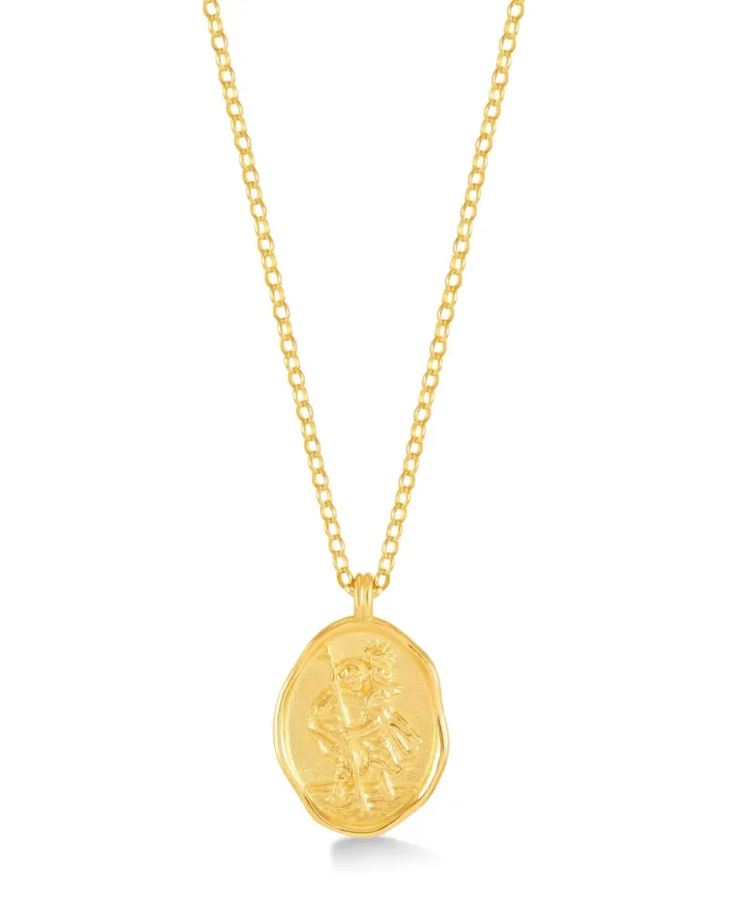 Dower & Hall 9kt St Christopher Talisman Gelbgoldhalskette Gold