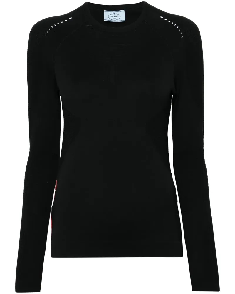 Prada Pullover mit Rundhalsausschnitt - Schwarz Schwarz